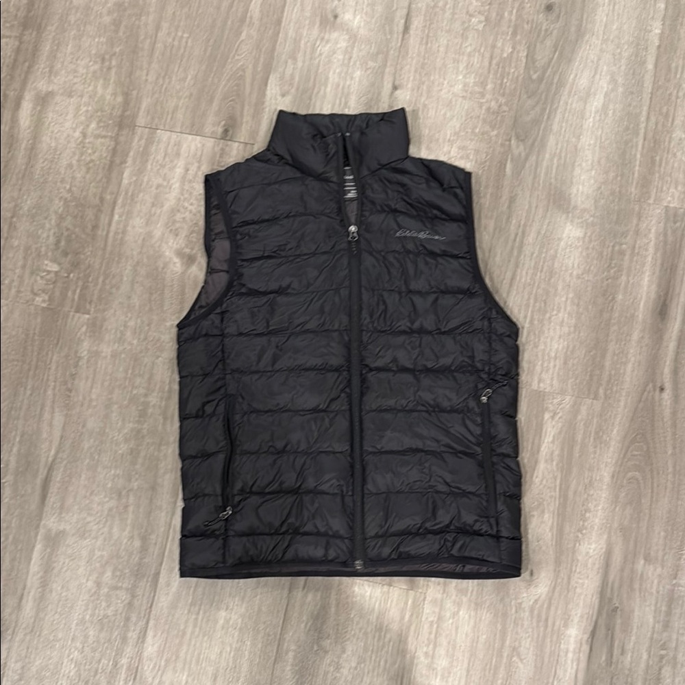 Eddie Bauer Black Puffer Jacket with Stand-Up Collar